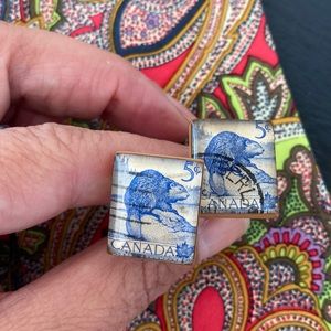 Wooden Stamp Inspired Cuff Links